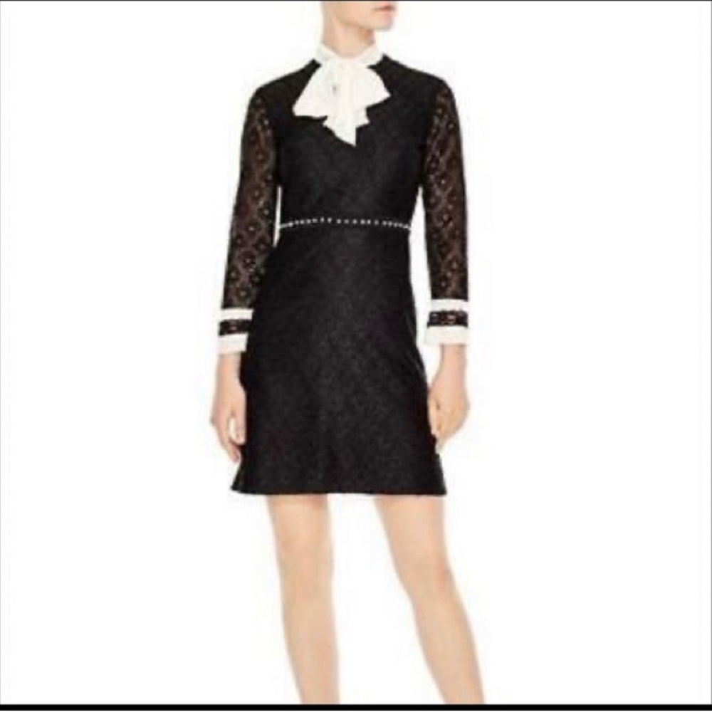 Sandro Lace Neck Tie Dress Size 40